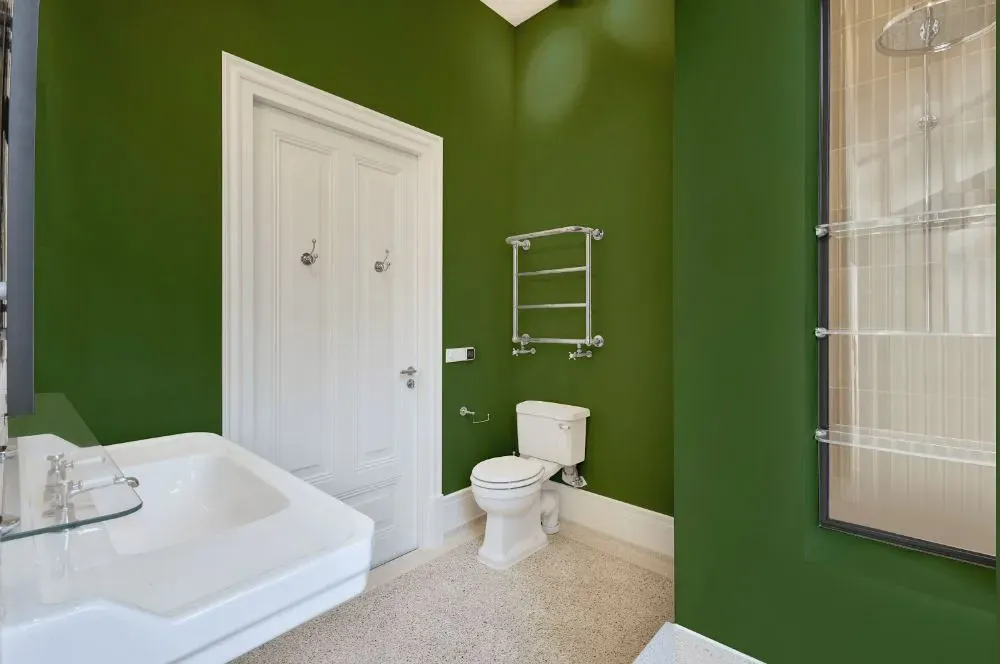 Behr Mown Grass bathroom