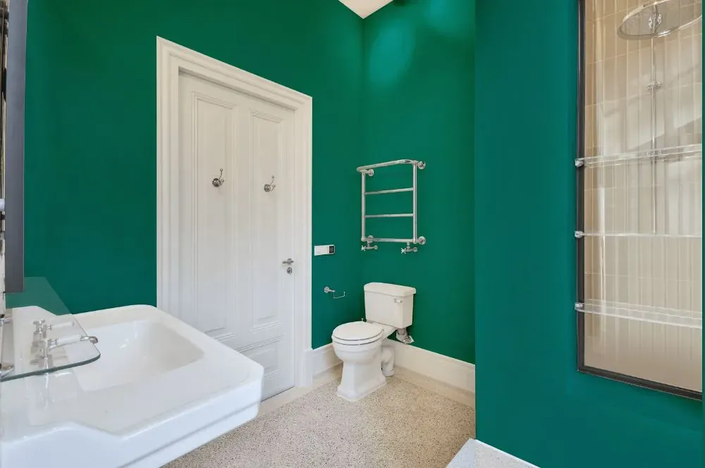 Behr Mystic Turquoise bathroom