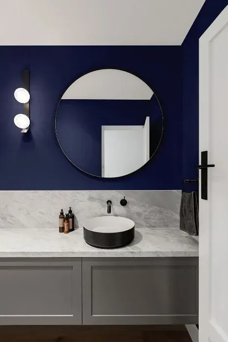 Behr Nobility Blue minimalist bathroom