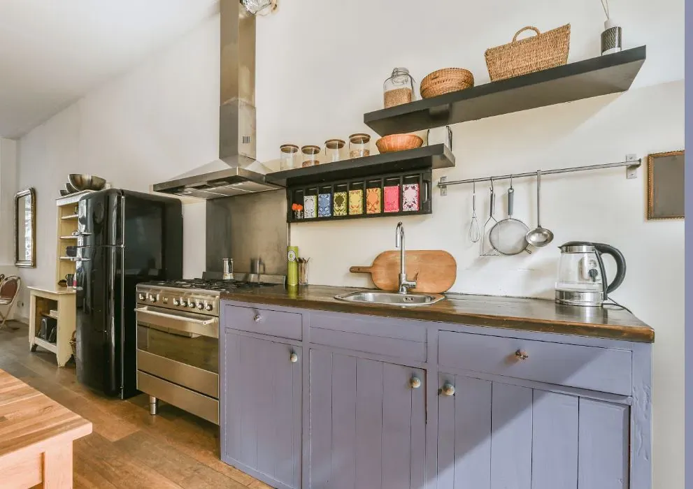 Behr Noble Purple kitchen cabinets
