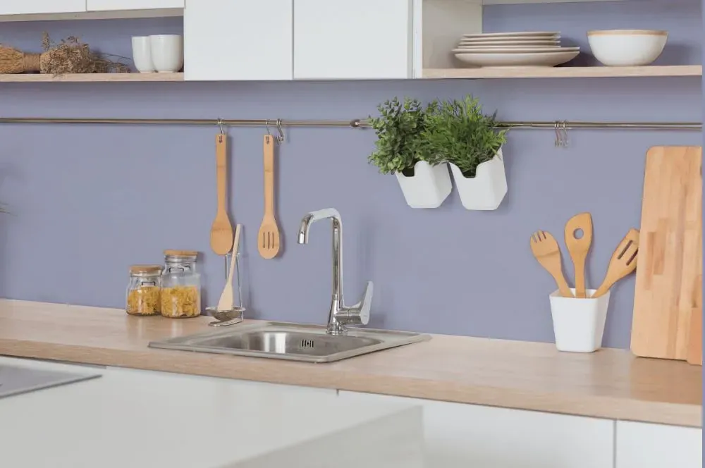 Behr Noble Purple kitchen backsplash