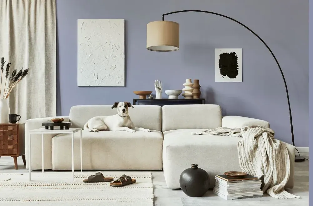 Behr Noble Purple cozy living room