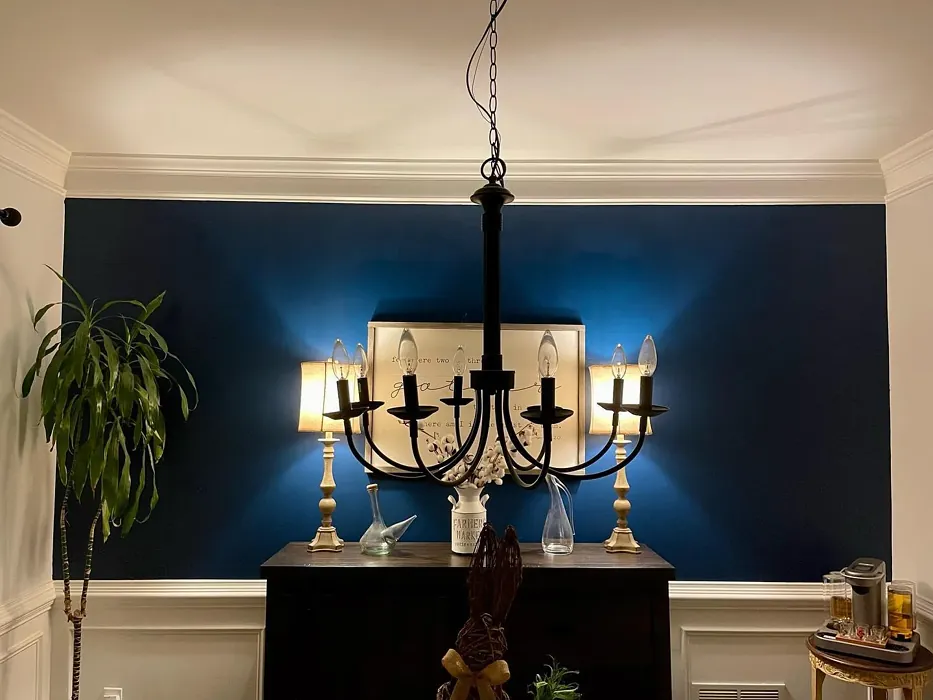 Behr Nocturne Blue living room paint review