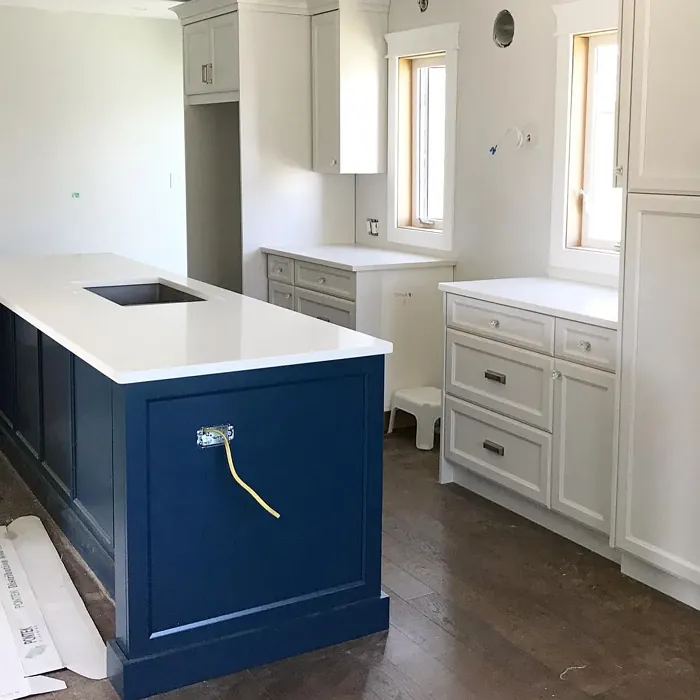 Behr Nocturne Blue kitchen cabinets color