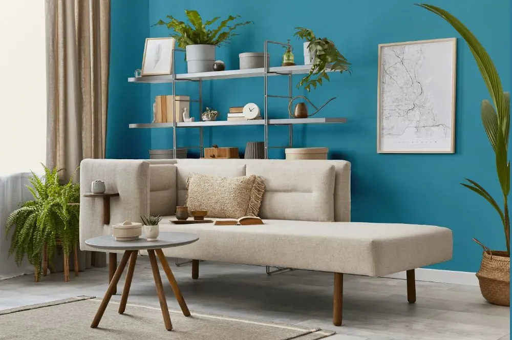 Behr North Pole Blue living room