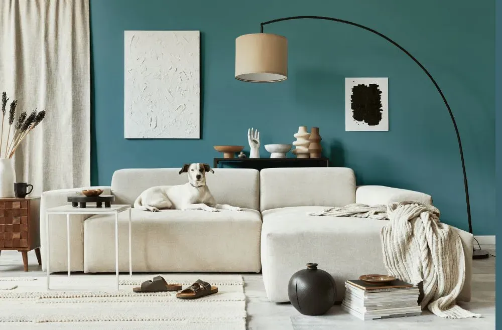 Behr Oarsman Blue cozy living room