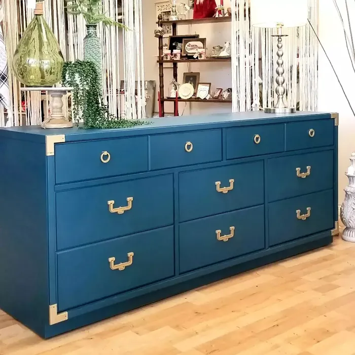 Behr Ocean Abyss painted furniture review