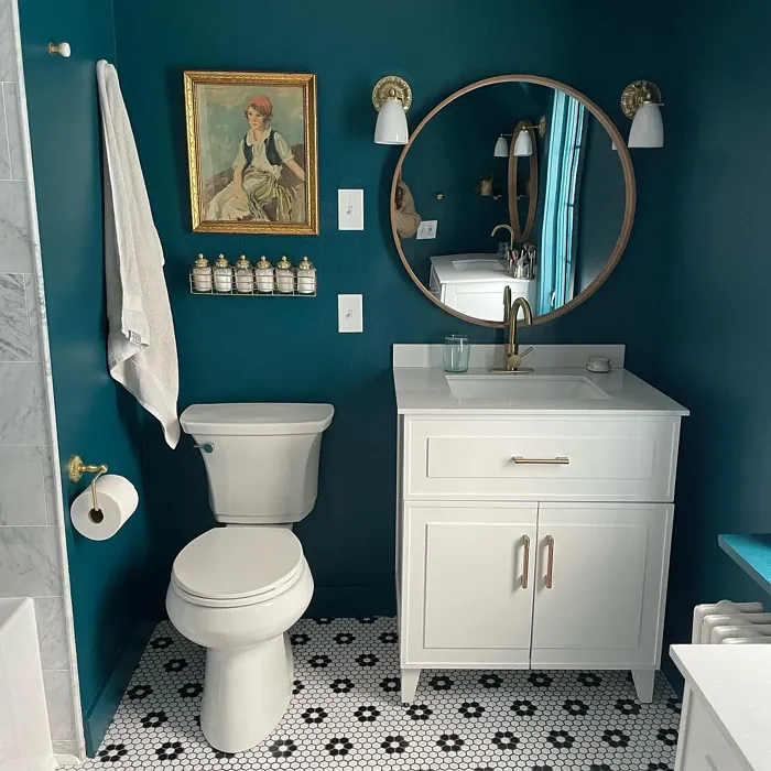 Behr Ocean Abyss bathroom paint review