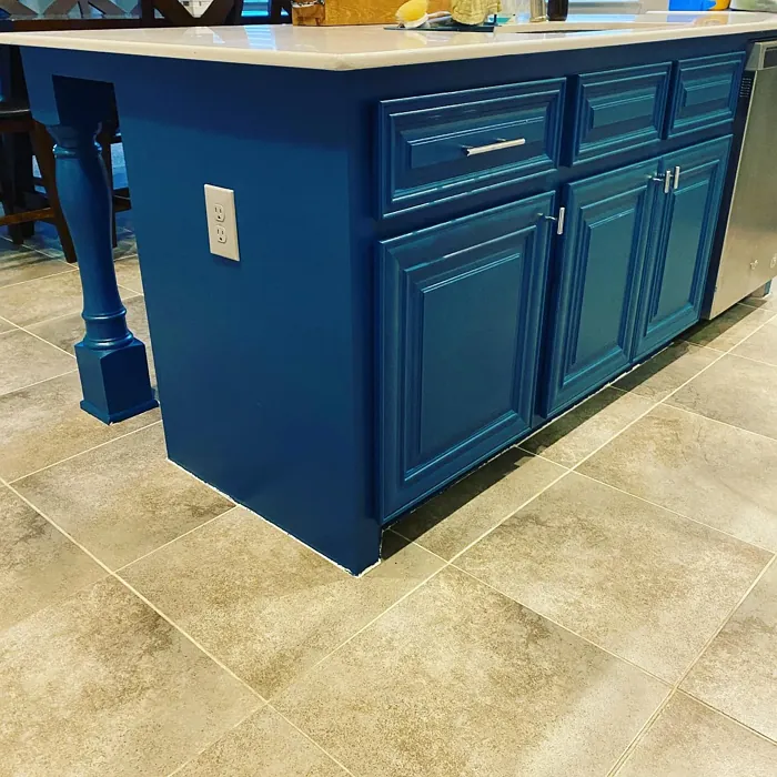 Behr Ocean Abyss kitchen cabinets paint