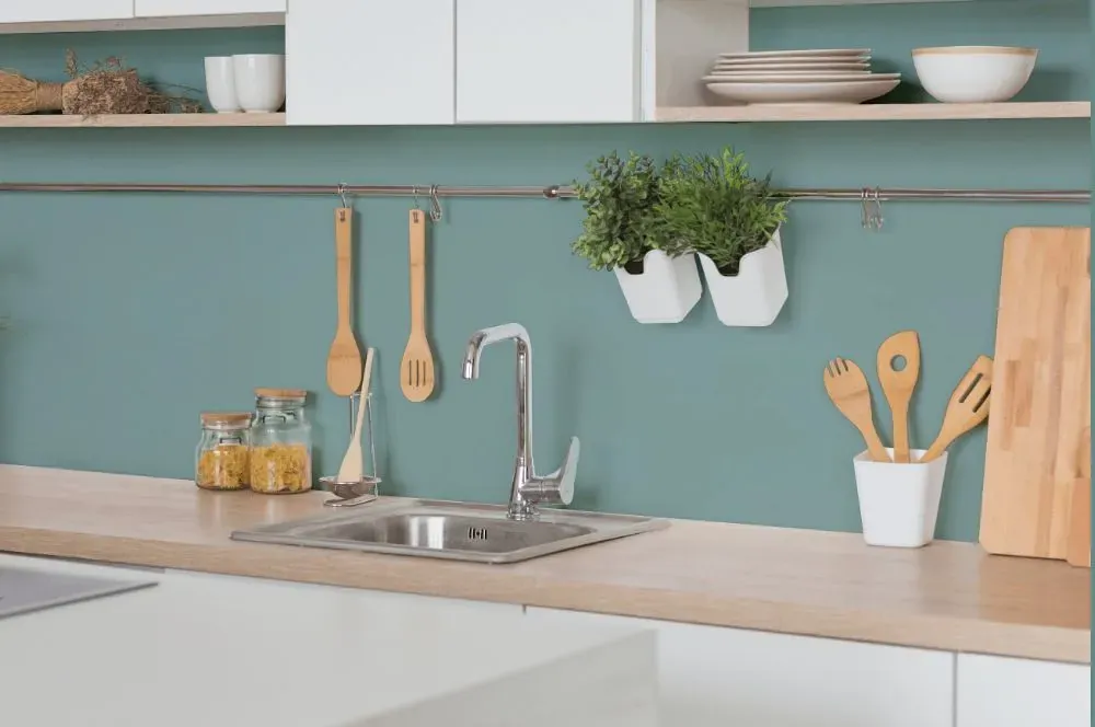 Behr Oceanus kitchen backsplash