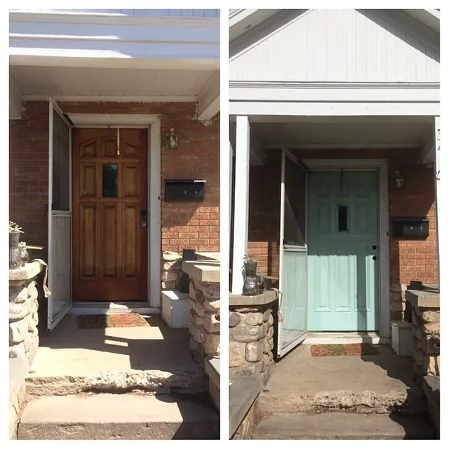 Behr Opal Silk front door makeover