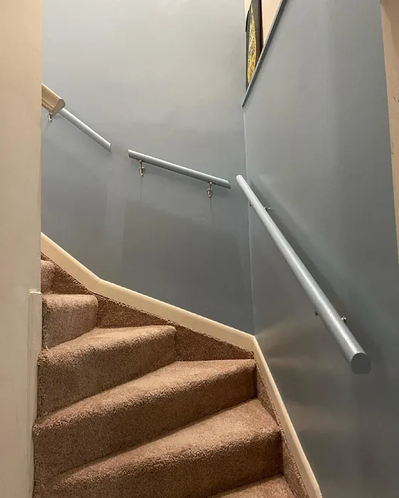 Behr Peaceful Blue stairs 