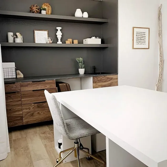 Behr Peppery home office accent wall