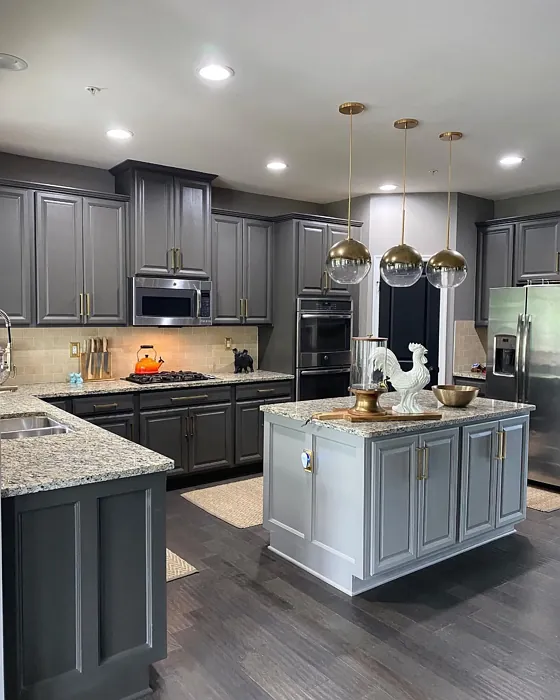 Behr Peppery kitchen cabinets photo