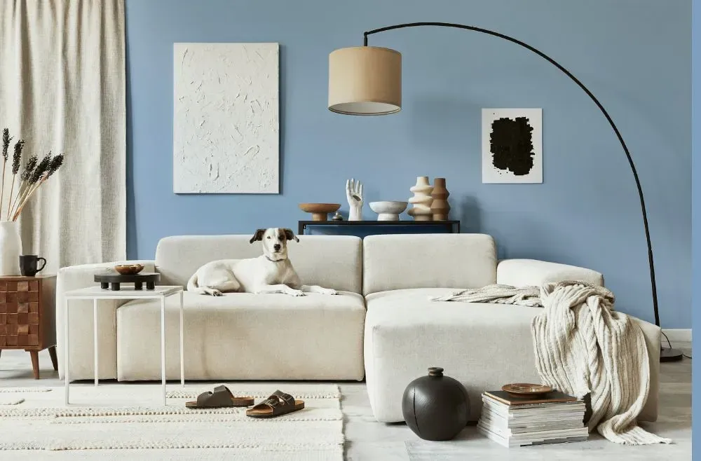 Behr Perennial Blue cozy living room