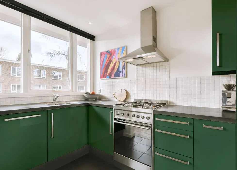 Behr Perennial Green kitchen cabinets