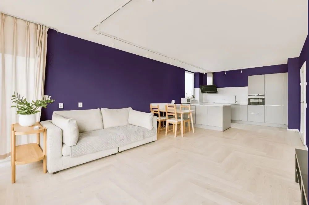 Behr Perpetual Purple living room interior