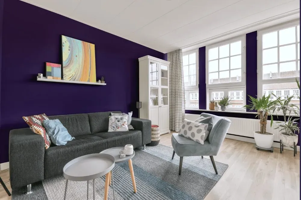 Behr Perpetual Purple living room walls
