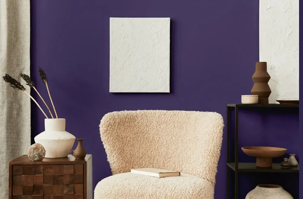 Behr Perpetual Purple living room interior