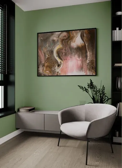 Behr Pesto Green living room