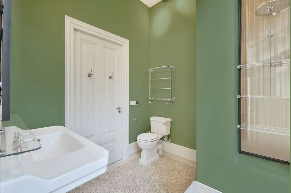 Behr Pesto Green bathroom