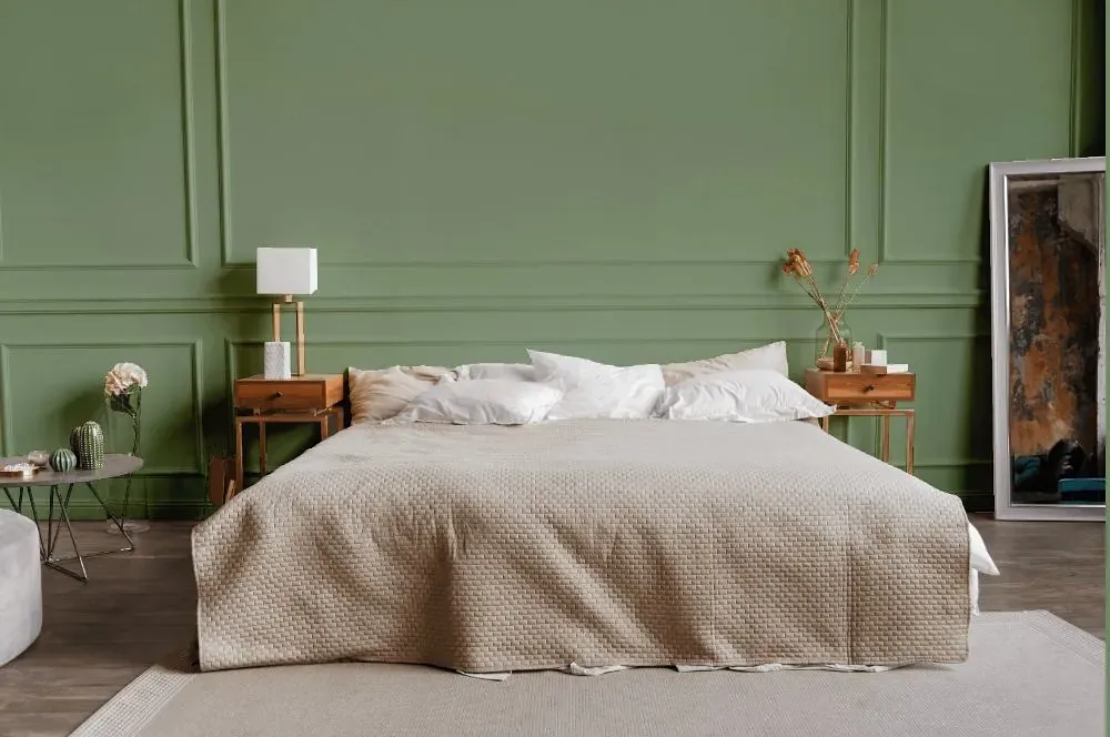 Behr Pesto Green bedroom