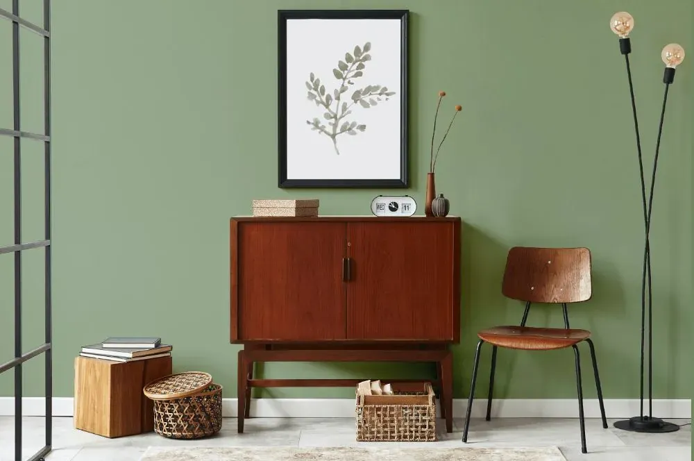 Behr Pesto Green japandi interior