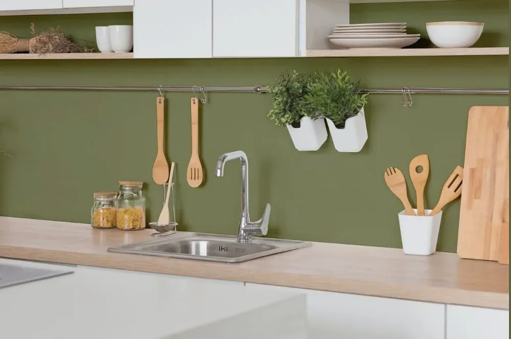 Behr Pesto Paste kitchen backsplash