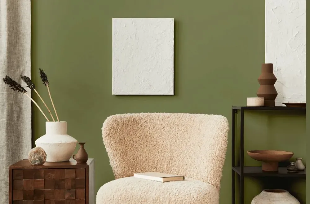 Behr Pesto Paste living room interior