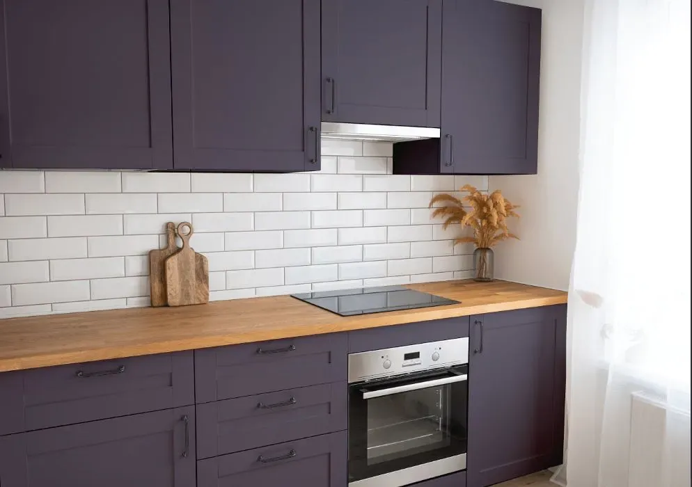 Behr Plush Purple kitchen cabinets