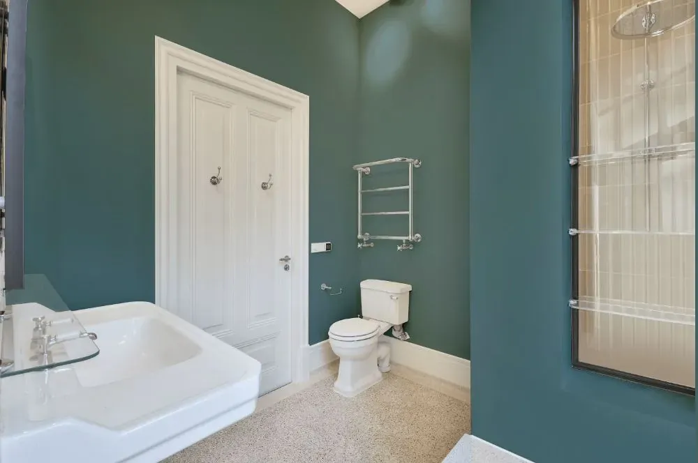 Behr Polaris Blue bathroom