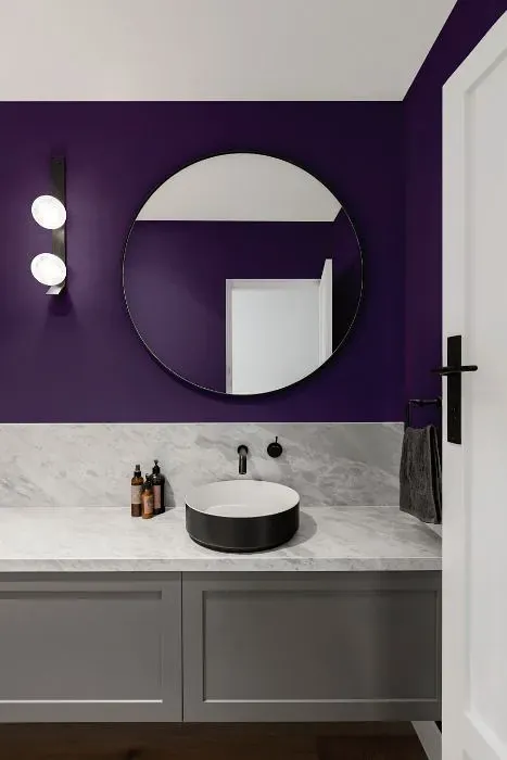 Behr Proper Purple minimalist bathroom