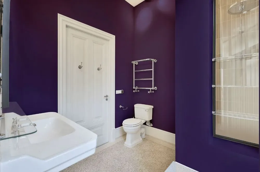 Behr Proper Purple bathroom