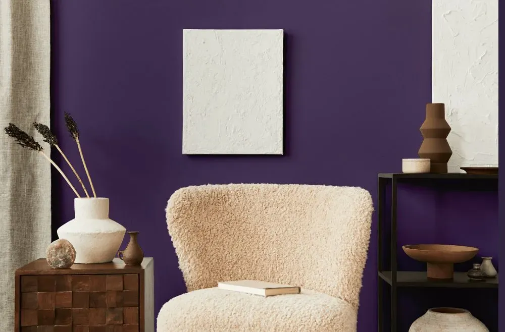 Behr Proper Purple living room interior