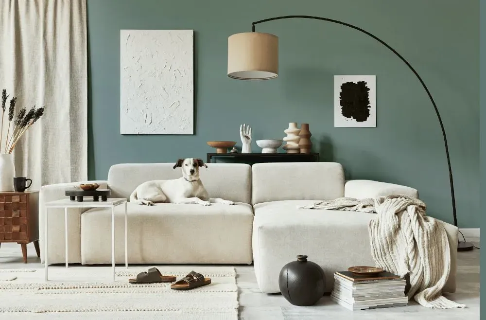 Behr Provence Blue cozy living room
