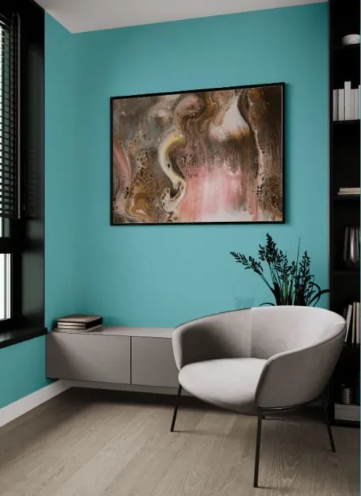 Behr Pure Turquoise living room