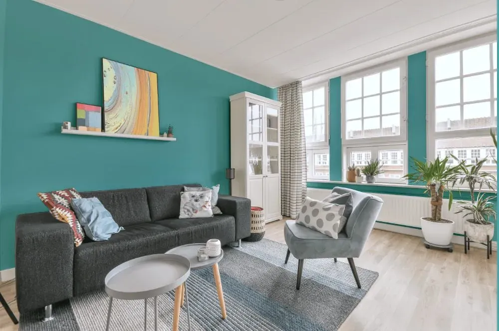 Behr Pure Turquoise living room walls