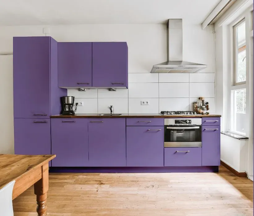 Behr Purple Agate kitchen cabinets