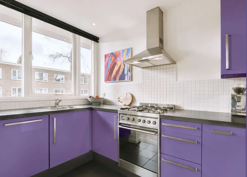 Behr Purple Agate kitchen cabinets