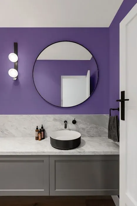 Behr Purple Agate minimalist bathroom