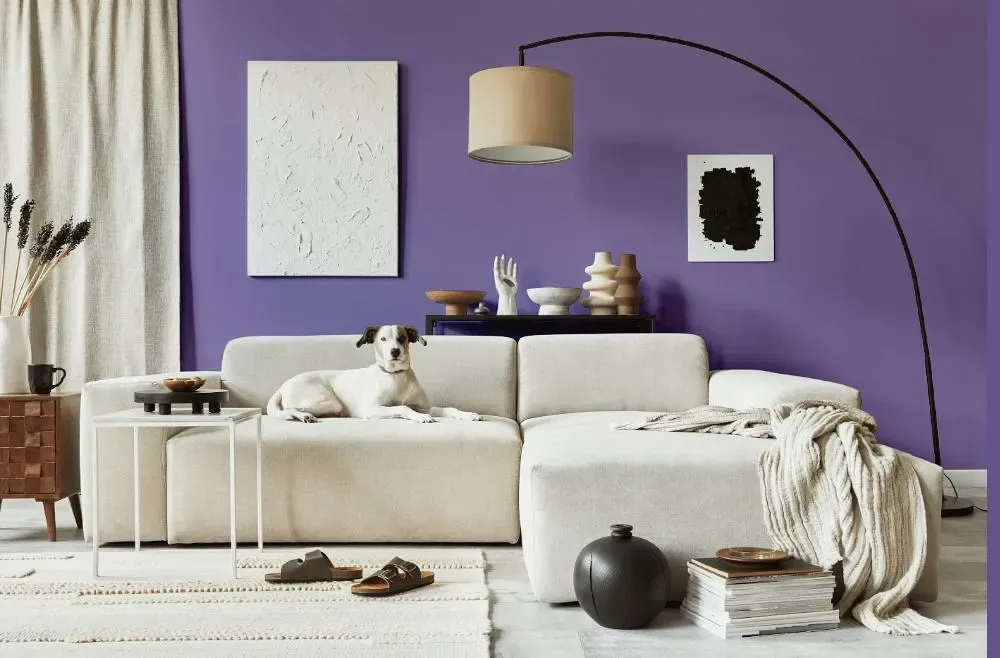 Behr Purple Agate cozy living room