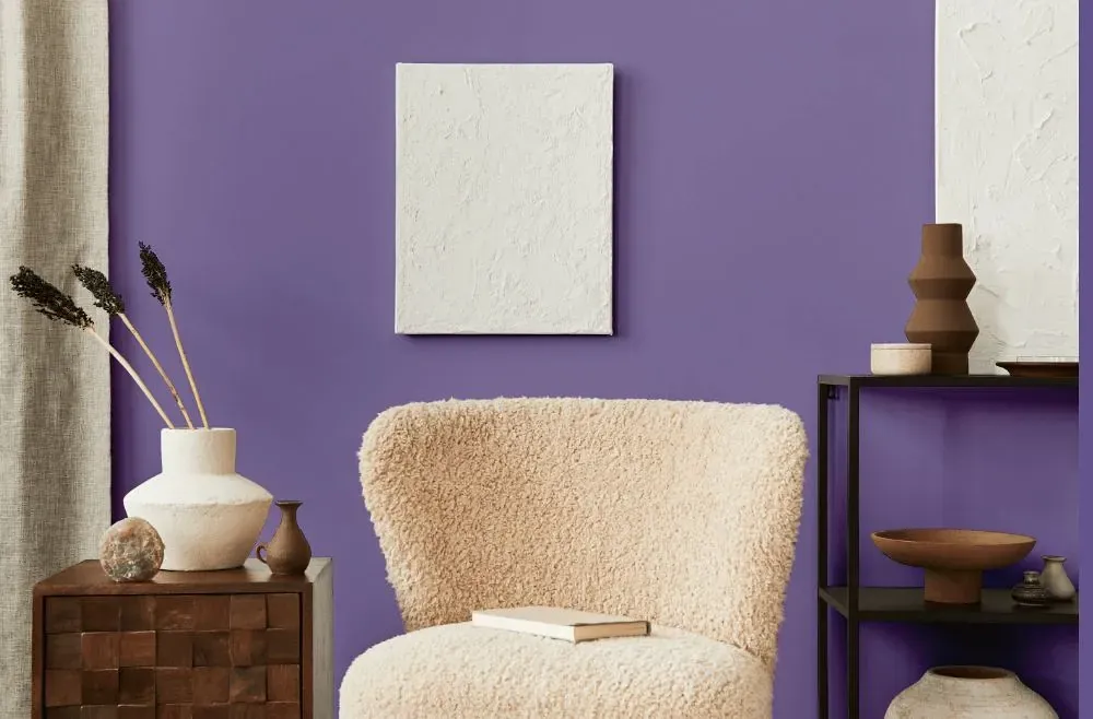 Behr Purple Agate living room interior