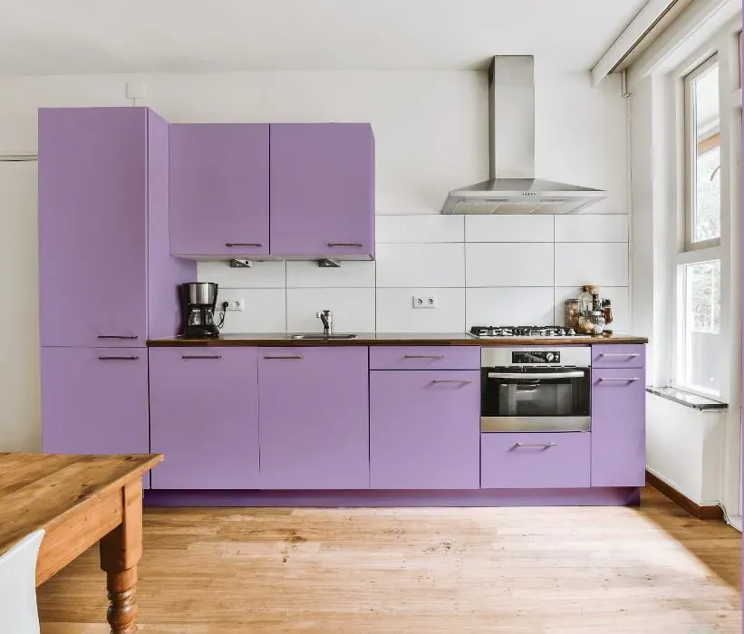 Behr Purple Gladiola kitchen cabinets