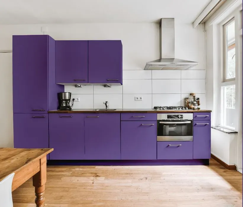 Behr Purple Paradise kitchen cabinets