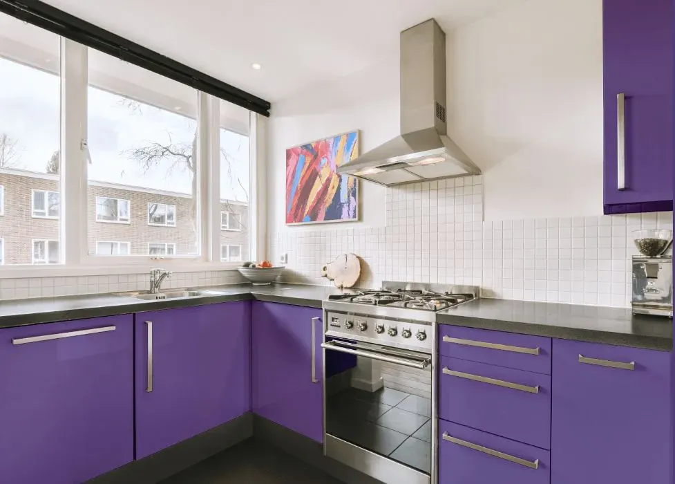 Behr Purple Paradise kitchen cabinets