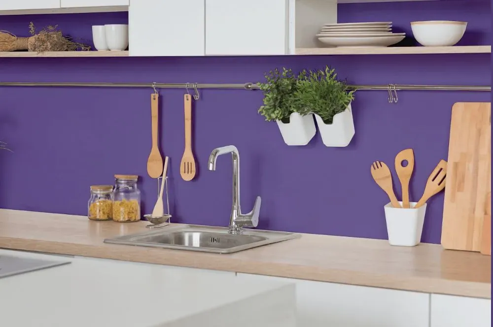 Behr Purple Paradise kitchen backsplash