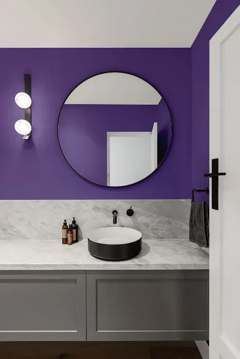 Behr Purple Paradise minimalist bathroom