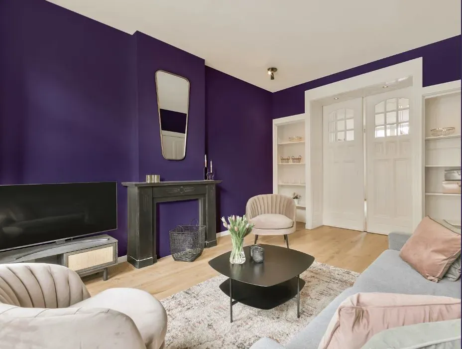 Behr Purple Sky victorian house interior