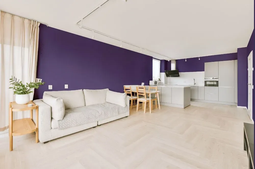 Behr Purple Sky living room interior