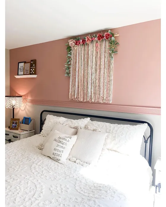 Behr Retro Pink bedroom accent wall
